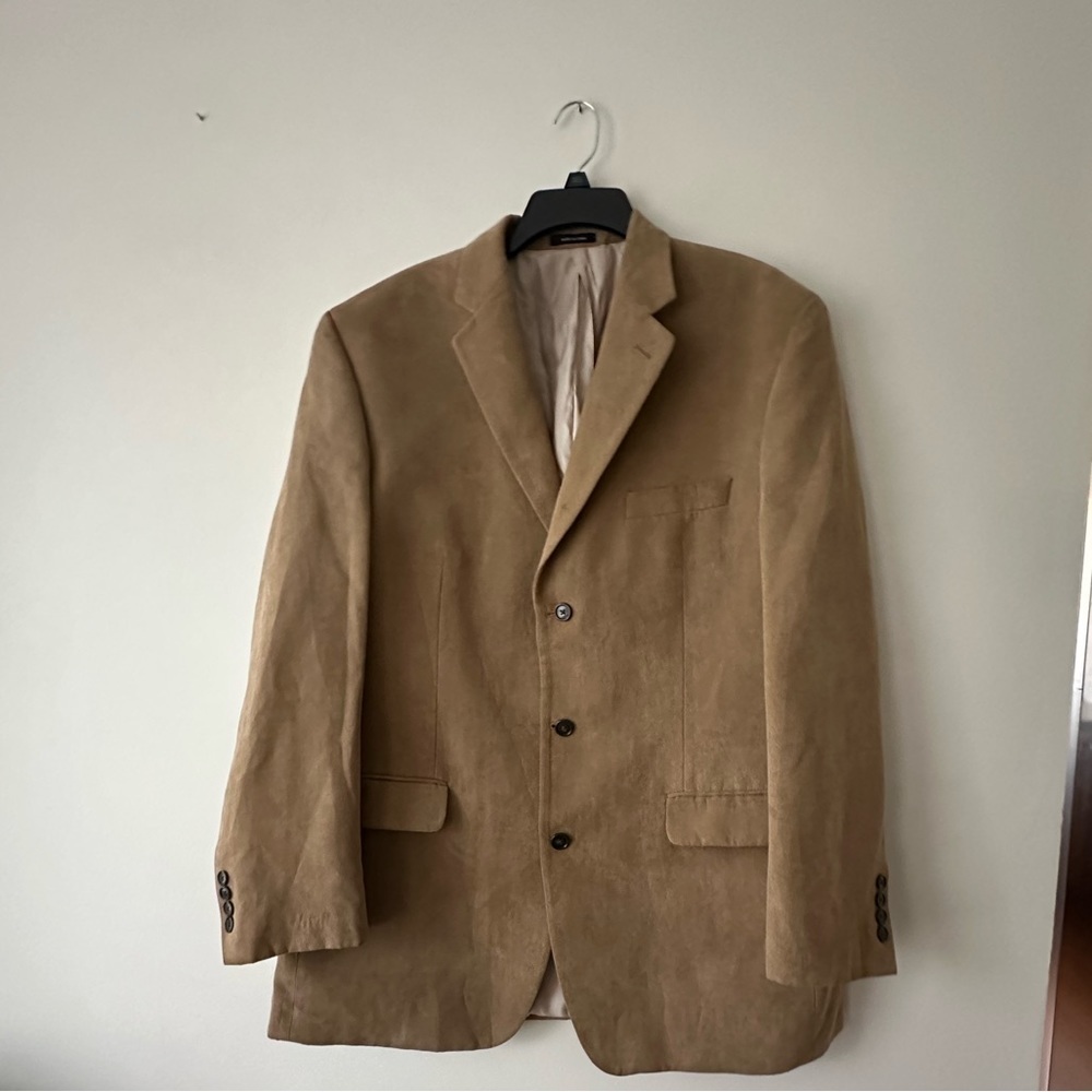 Calvin Klein Tan Suede Blazer Sport Coat